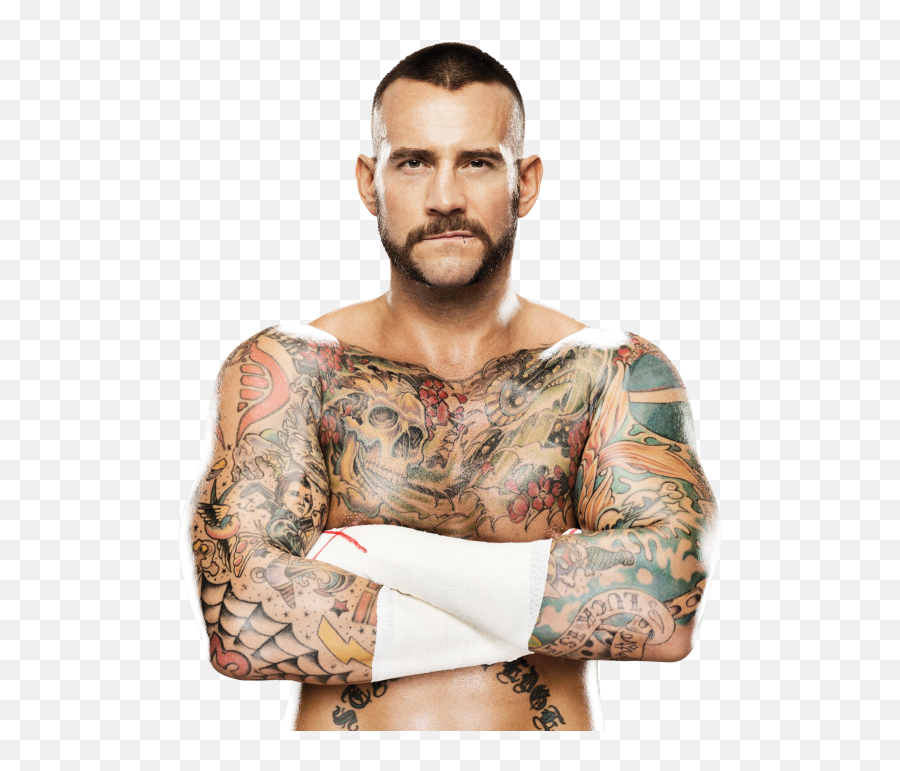 10 Wwe Superstars With Tattoos Related - Cm Punk Aew Emoji,Lion Split Emotion Tattoo