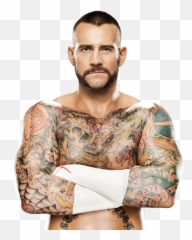 10 Wwe Superstars With Tattoos Related - Cm Punk Aew Emoji,Lion Split Emotion Tattoo