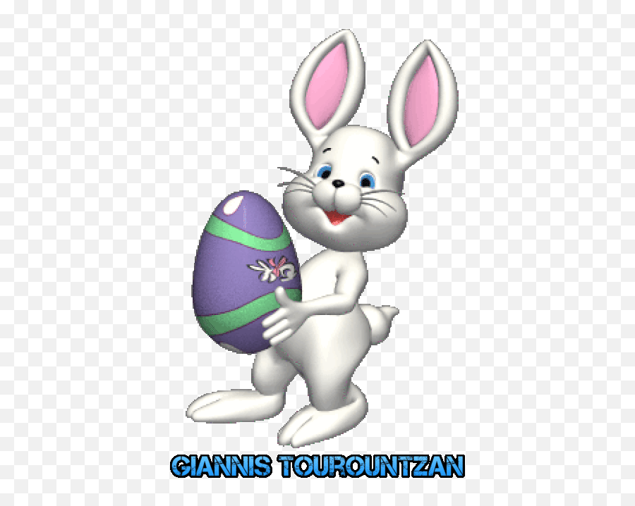 Pin By Giannis Tourountzan On Gifs Easter Pictures Easter - Animated Easter Bunny Gif Emoji,Bunny And Egg Emoji