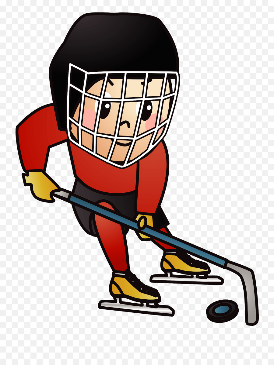 Ice Hockey Player Is Moving The Puck Emoji,Hockey Mask Emoji