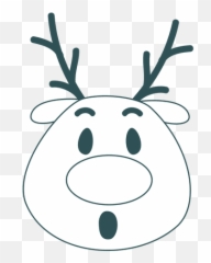 Surprise Reindeer Face Green Stroke - Trazos De Caras De Reno Emoji,Reindeer Emoji