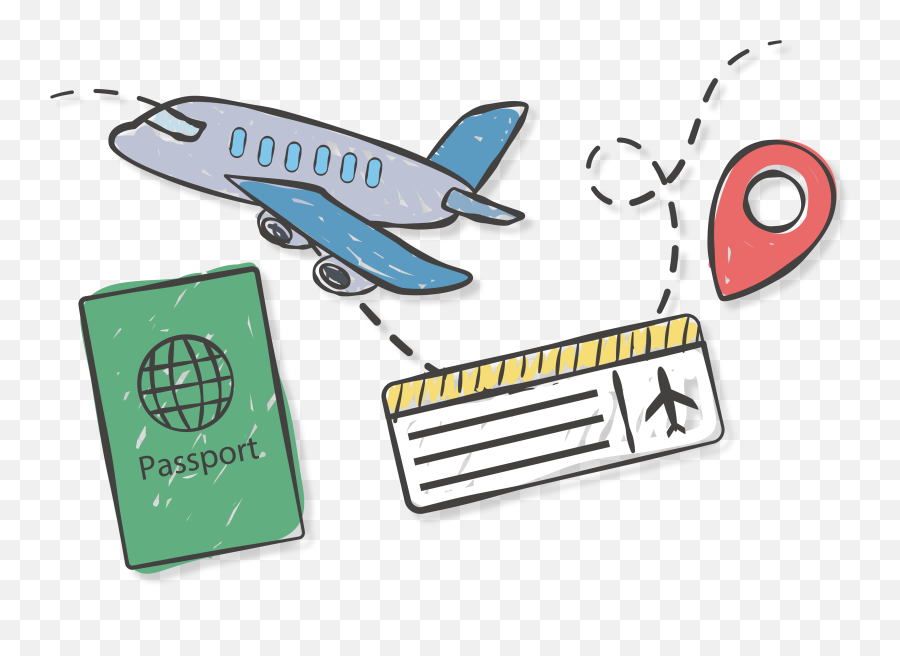 Download Abroad Painted Travel Hand Airline Passport - Dibujos De Boletos De Avion Emoji,Plane Emoticon