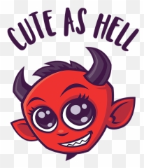 Cute As Hell Devil With Dark Text Womenu0027s Tank Top For Sale Emoji,Metalhead Text Emoticon