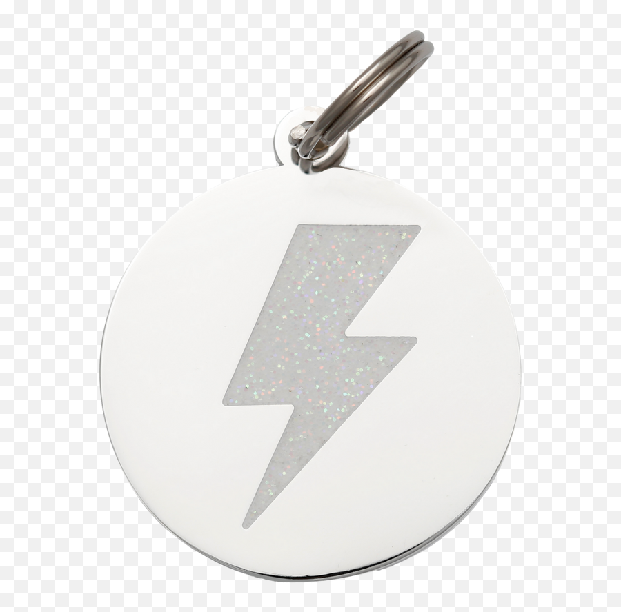 Pet Id Tag - Lightning Bolt White U0026 Silver U2013 4 Strong America Emoji,Black Lightning Bolt Emoji Copy And Paste