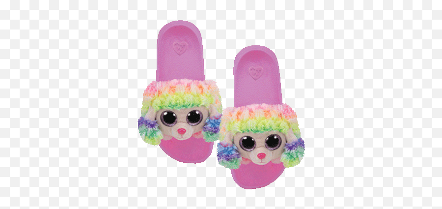 Ty Rainbow Beanie Boo Slides Glamour Girlz Central - Beanie Boo Slides Emoji,Purple Emoji Slippers