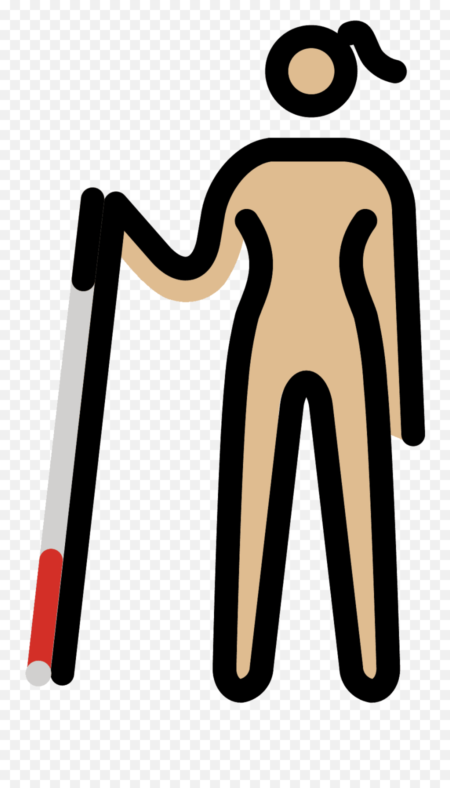 Woman With White Cane Emoji Clipart - Dot,White Skin Emoji