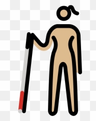 Woman With White Cane Emoji Clipart - Dot,White Skin Emoji