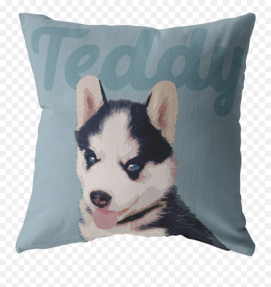 Dog Pawster - Personalized Pet Portraits Throw Pillow Emoji,Husky Emotions