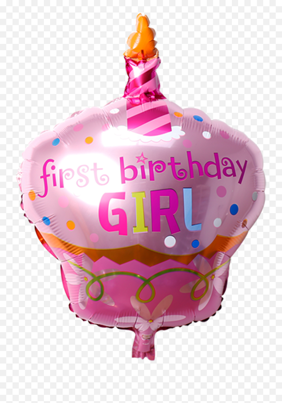 First Birthday Girl Cupcake Foil - Birthday Emoji,Emoji Birthday Candles