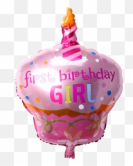 First Birthday Girl Cupcake Foil - Birthday Emoji,Emoji Birthday Candles