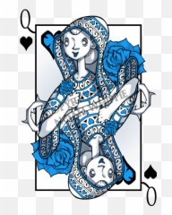 Blue Rose Playing Cards Designed - Transparent Png Queen Card Png Emoji,Queen Card With Two Emotions Tattoo