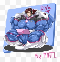 Download Commission - D Va D Va Muscle Hentai Full Muscular Overwatch Emoji,Dva Emoji