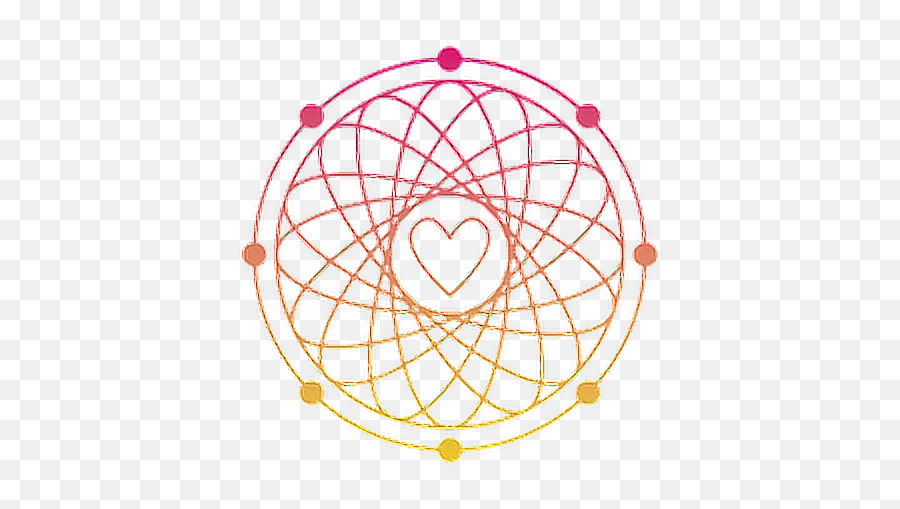 Heart Mandala Pink Yellow Sticker - Vector Boho Png Emoji,Red Heart Emojis Different In Sierra