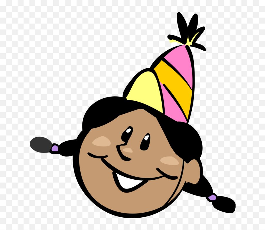 Party Celebrant With Hat - Vector Image Happy Emoji,Emoticon With Sunglasses With Party Hat