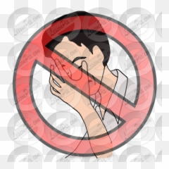 Do Not Touch Face Picture For Classroom Therapy Use - Classroom No Shouting Clipart Emoji,No Emotion Face Clipart Transparten