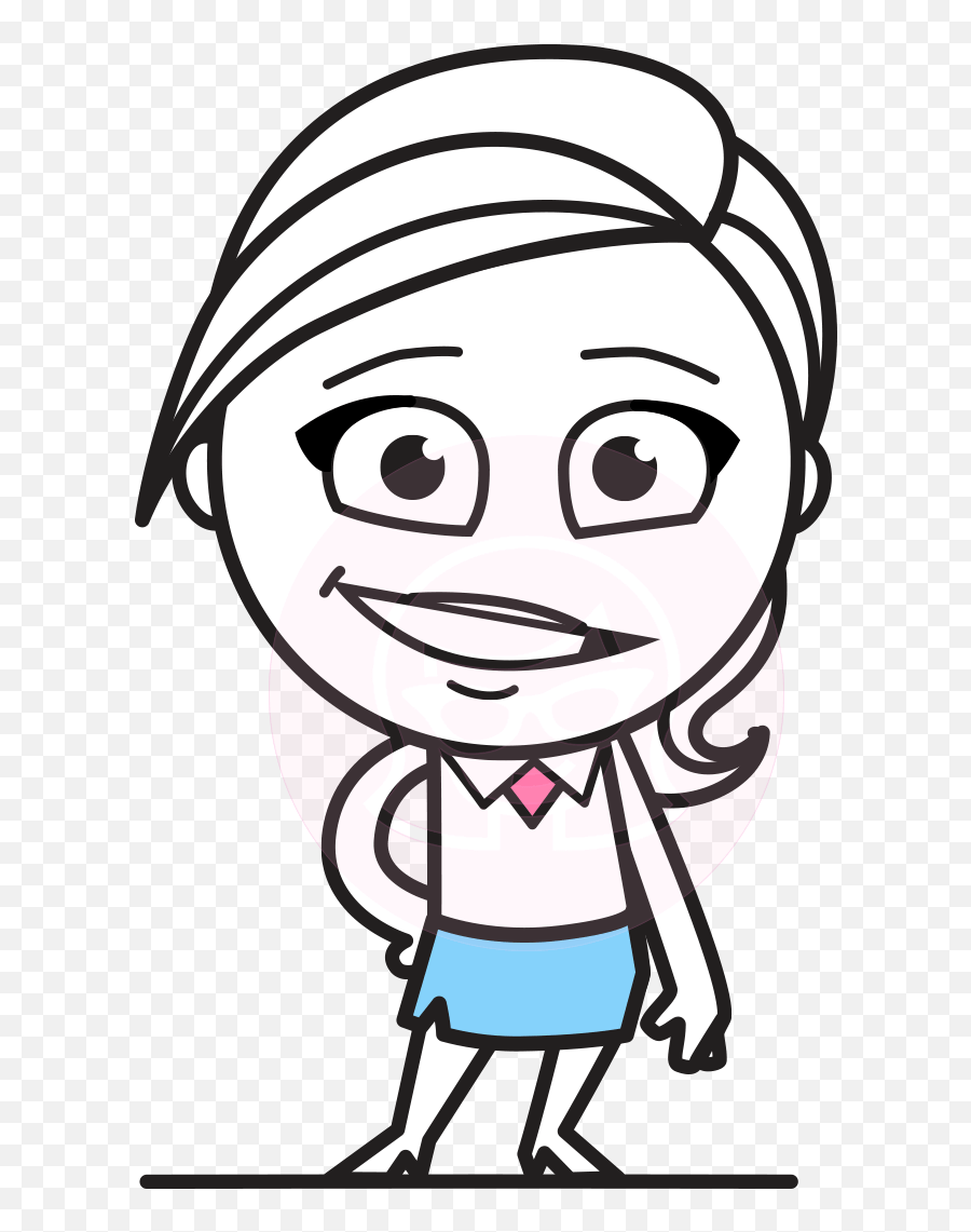 Cute Black And White Girl Cartoon - Outline Images Of Cartoons Emoji,How To Draw Cartoon Female Faces Emotions