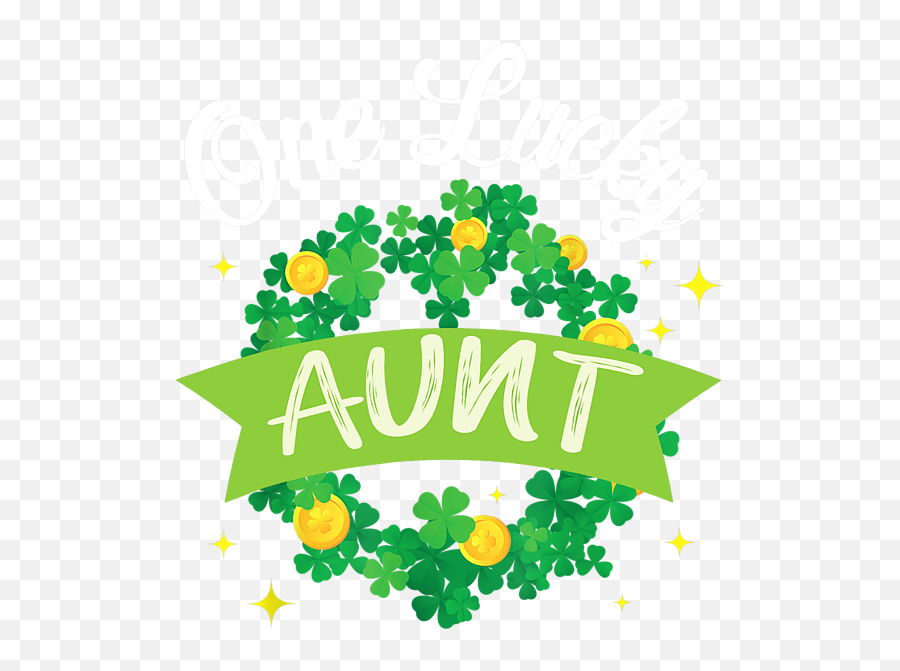 Heart Shamrocks And Gold Happy St Patrick One Lucky Aunt - Natural Foods Emoji,Here's My Heart Emoji St. Patrick's Day