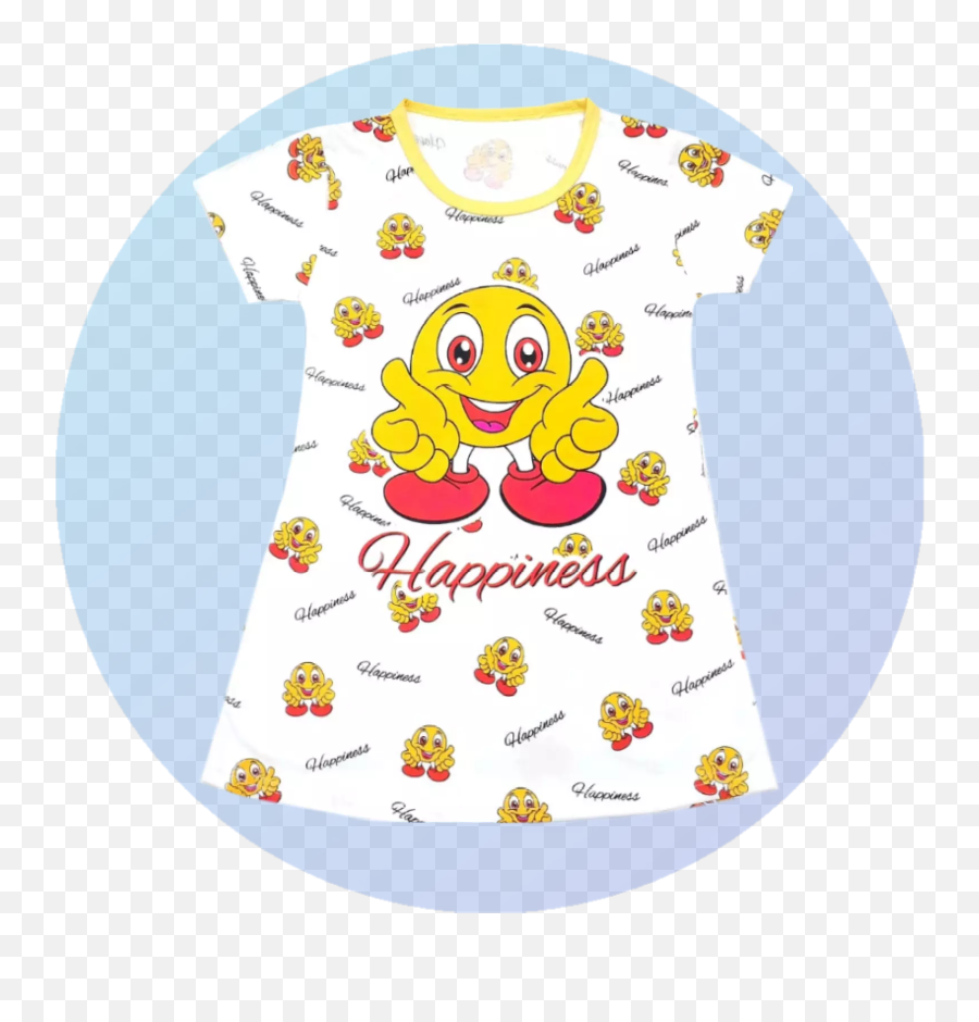 Daster Anak Perempuan 1 - 5 Tahun Emoji Happiness Putih Short Sleeve,Salah Emoji