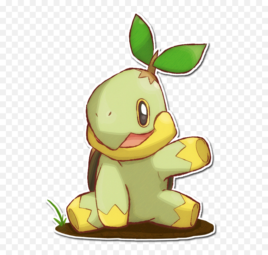 Album - Pokemon Turtwig Cute Emoji,Waving Japanese Emoticon