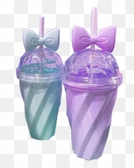 Pastel Cups Straws Bows Sticker By Kimmy Bird Tasset - Party Favor Emoji,Emoji Plastic Cups