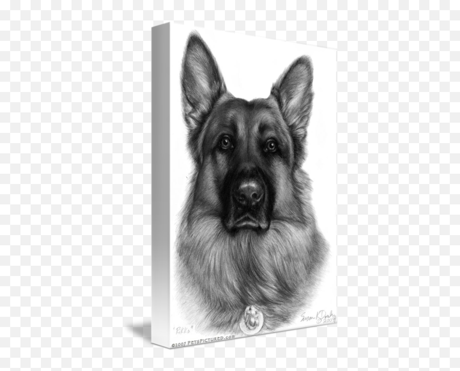Memorial Portrait Of Rikko German - Draw A Dog German Shepherd Emoji,How To Tell German Shepherds Emotions By Their Ears