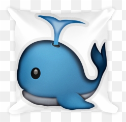 Emoji Clipart Whale Emoji Whale - Fish,Panda Emoji Pillow