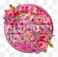 Pink Rose Garden Keyboard Theme - Floral Emoji,Pink Rose Emoticon Meaning