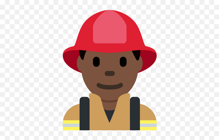 Man Firefighter Emoji With Dark Skin - Charing Cross Tube Station,Helmet Emoji