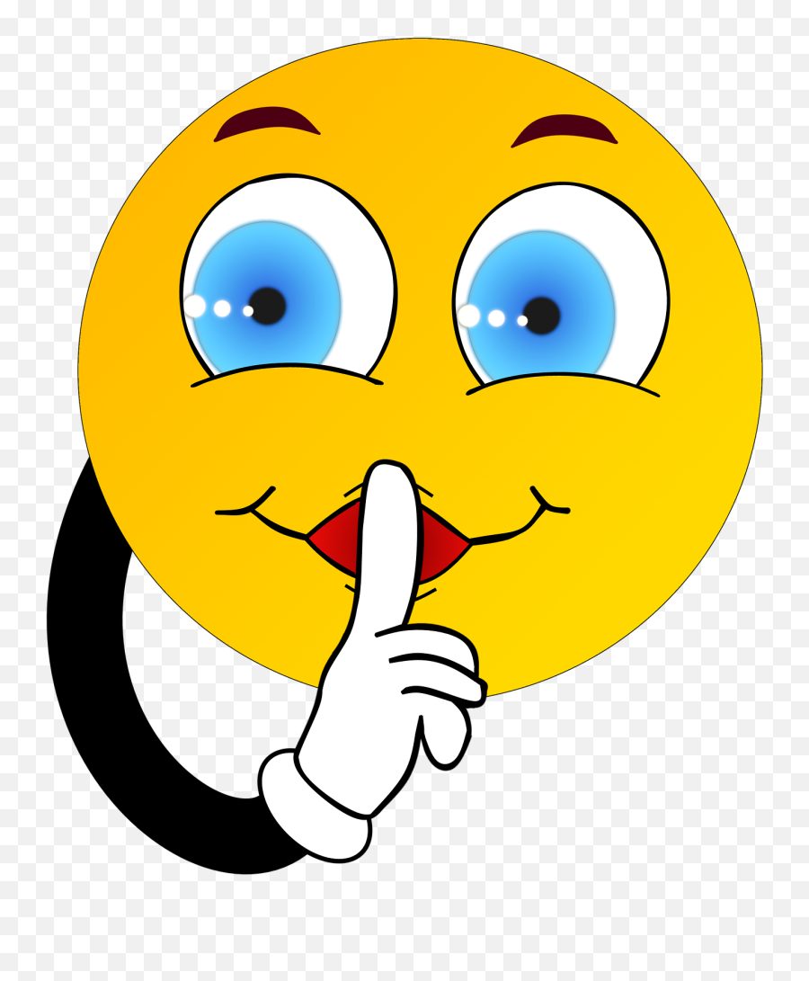 Smiley Making Silence Sign Clipart - Quiet Emoji,Quiet Emoji