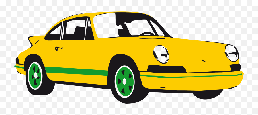 Yellow Car Clip Art Drawing Free Image - Clipart Cartoon Car Png Emoji,Classic Car Emoticon