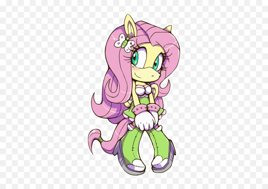 Cylent - Fluttershy Sonic Style Deviantart Emoji,Kid With No Emotion In Sonic Costume