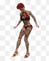 Free Photo Fashion Tattoo Sexy Woman - Bodypaint Model Emoji,Lion Split Emotion Tattoo
