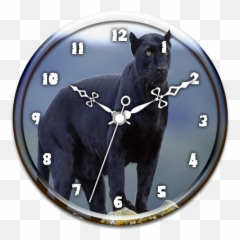 Black Panther Clock Live Wp - Black Cat Emoji,Vblack Panther Emojis