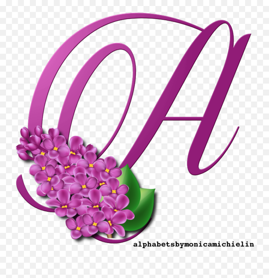 Monica Michielin Alphabets Purple Lilac Flower Alphabet Png - Lilac Cartoon Emoji,Deus Vult Emoticon
