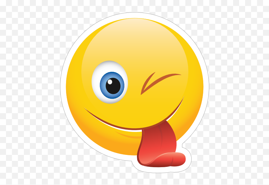 Cute Winking Tongue Out Emoji Sticker - Happy,Tongue Out Emoji