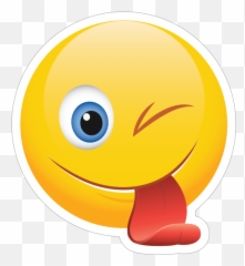 Cute Winking Tongue Out Emoji Sticker - Happy,Tongue Out Emoji