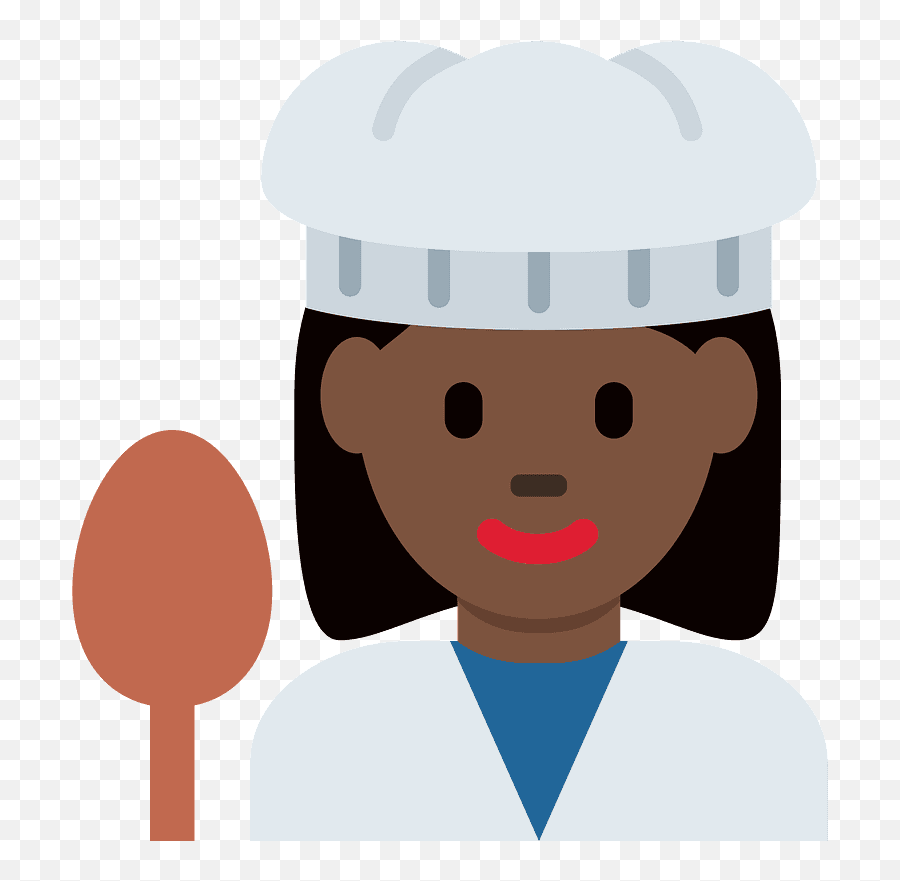 Tono De Piel Oscuro Chef Mujer Clipart Dibujos Animados Emoji,Caritas Emojis Masculinas Con Gorras