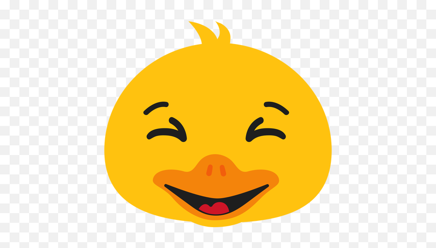 Duck Happy Muzzle Head Flat - Happy Emoji,Crawling Emoticon