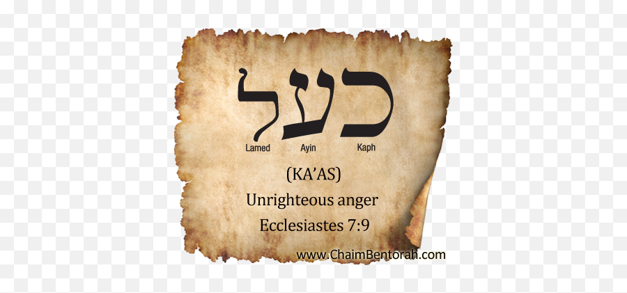 Hebrew Word Study U2013 Unrighteous Anger Chaim Bentorah - Language Emoji,Gods Of Emotion