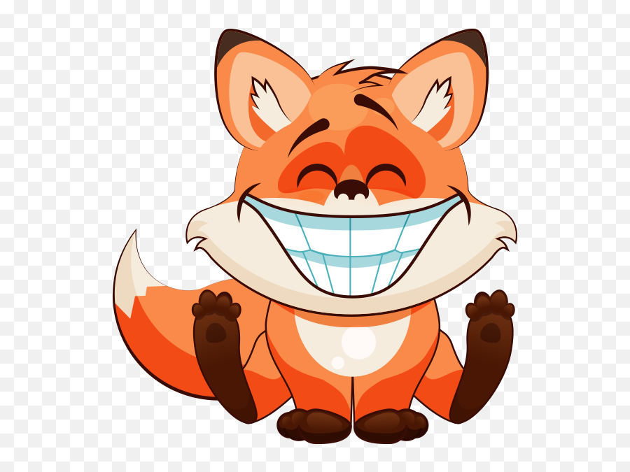 Smiley Fox Sticker Png Image With No - Fox Emoji Transparent,Fox Emojis