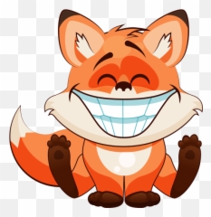 Smiley Fox Sticker Png Image With No - Fox Emoji Transparent,Fox Emojis