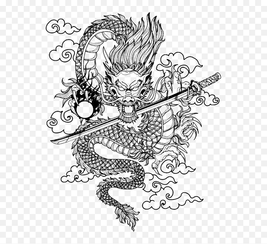 Popular And Trending Chines Stickers Picsart - Dragon Drawing Tattoo Emoji,Are There Any Chines Emoticons