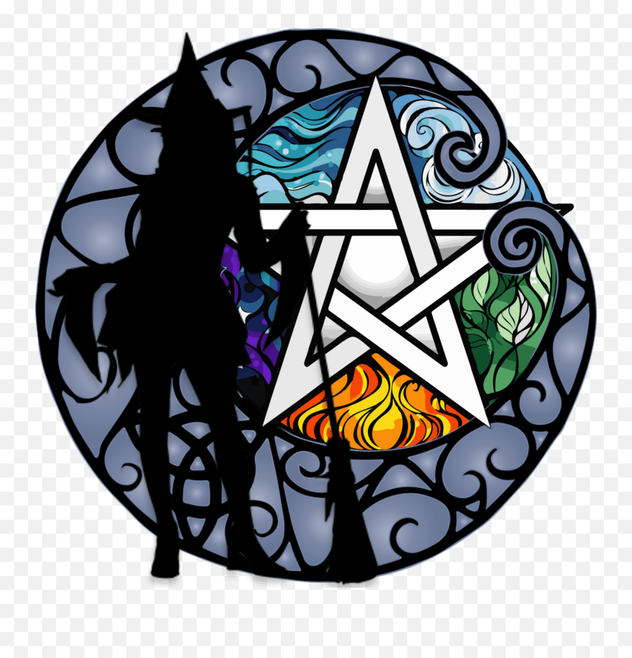 Witch Wicca Moon Pentacle Sticker - Pentagram Art Emoji,Emojis That Can Be Used For Wiccans
