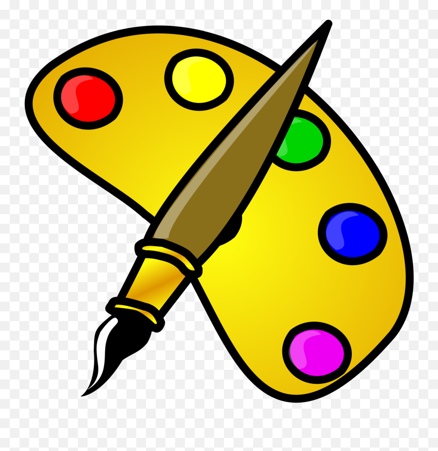 Painter Color Palette With Brush Cartoon Png Svg Clip Art - Art Center Sign Preschool Emoji,Art Palette Emoji