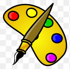 Painter Color Palette With Brush Cartoon Png Svg Clip Art - Art Center Sign Preschool Emoji,Art Palette Emoji