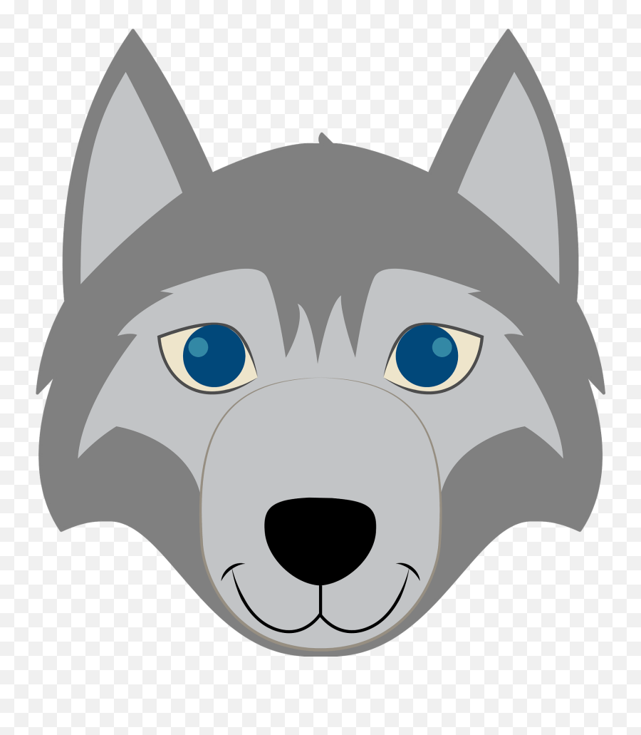 Wolf Face Clipart - Cartoon Clip Art Wolf Face Emoji,Howling Wolf Emoji