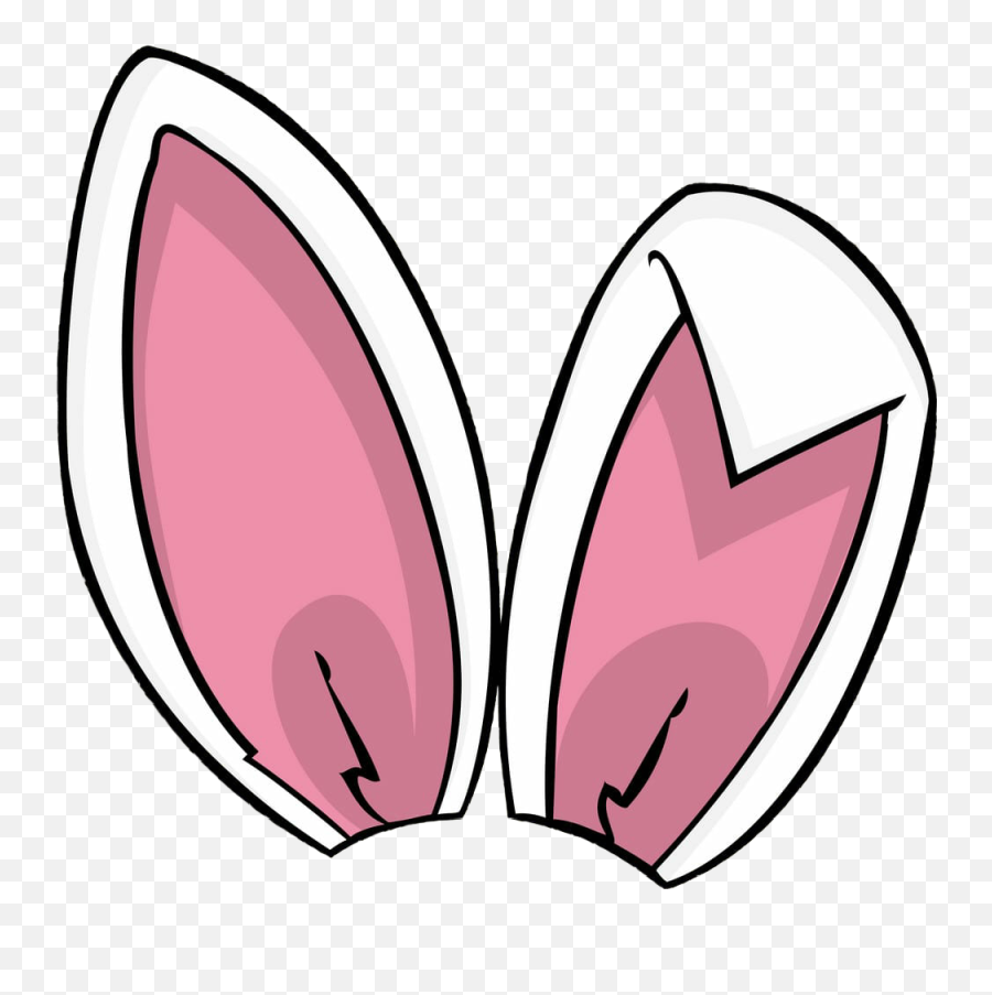 Bunny Rabbit Ears Features Face Head Pink White Girly - Clipart Rabbit Ears Png Emoji,Bunny And Egg Emoji