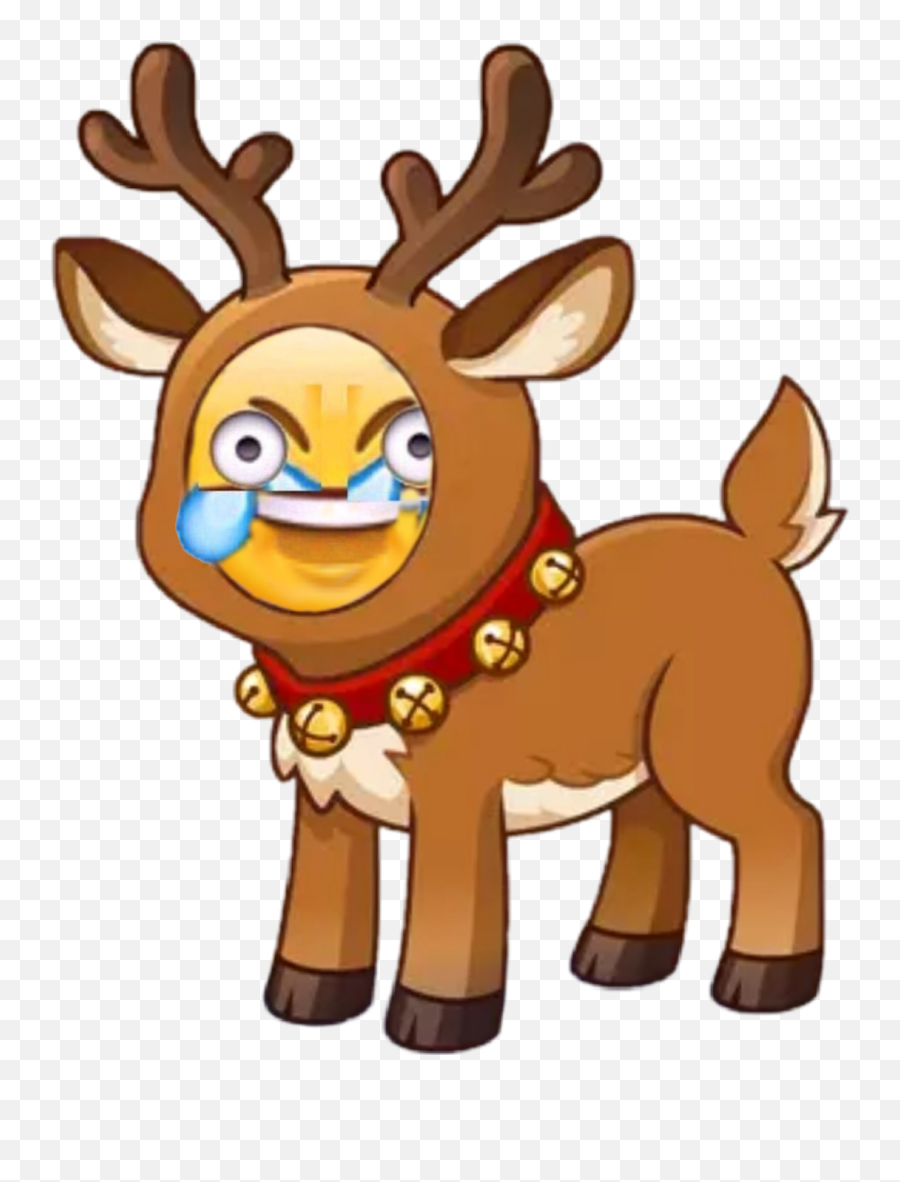 Yeet Emoji Christmas Sticker - Christmas Emojis For Discord,Reindeer Emoji