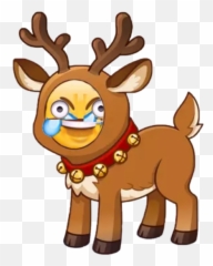 Yeet Emoji Christmas Sticker - Christmas Emojis For Discord,Reindeer Emoji