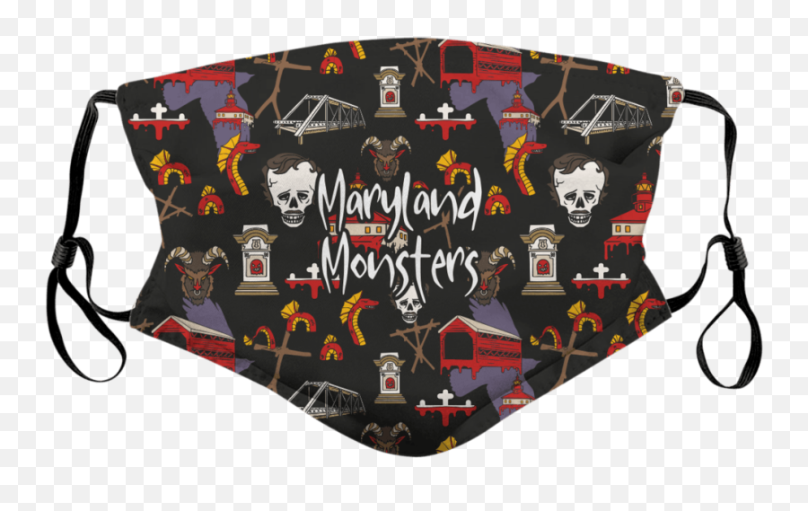 Maryland Monsters Face Mask Emoji,Cover Ears Text Emoticons